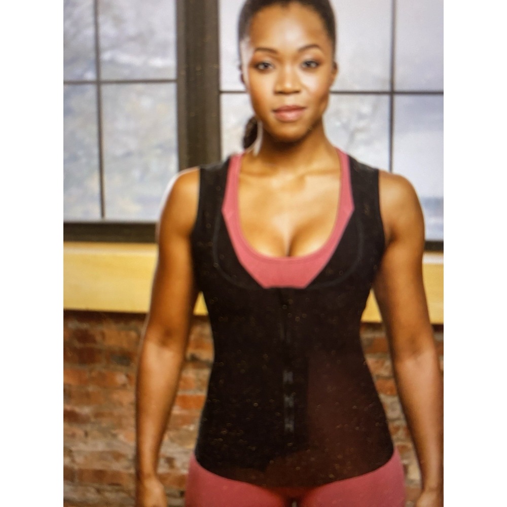 Sweat‎ Shaper Women's ATHLETIC ZIP TANK  Black 2XL/3XL  WorkOut Sauna Vest - Picture 3 of 8